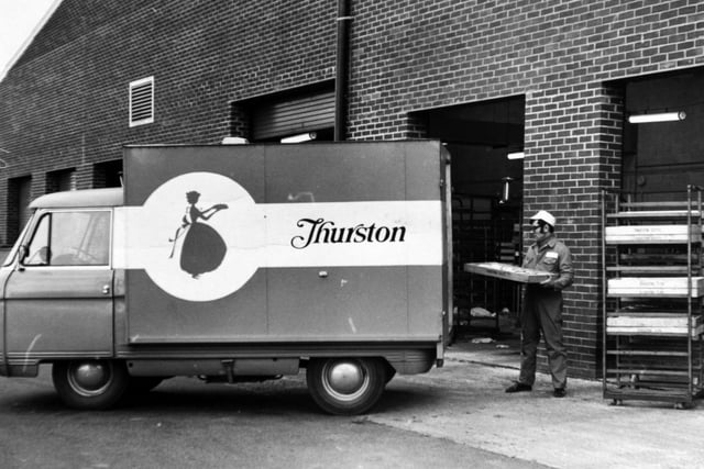 A van is loaded with freshly baked supplies at the new Thurston Bakery at Bramley in October 1974.