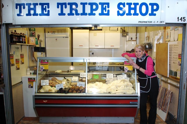 Elaine Burwell at her Tripe Shop in Kirkgate Market in December 2007.