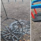 Damage was caused to the playground at Scaur Bank in Wetherby