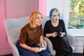 L-R Streamer Abi Coop and Cat Macauley for Leeds Mind Get Together Through Gaming