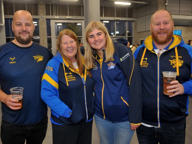 South Stand fans James Barrie, Lesley Balmforth, Rebecca Gill and Chris Balmforth.