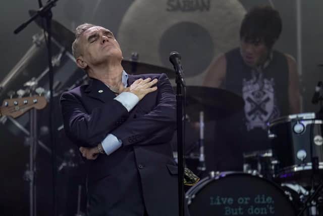 Morrissey playing at the Millennium Square in Leeds. Photo: James Pawlowski