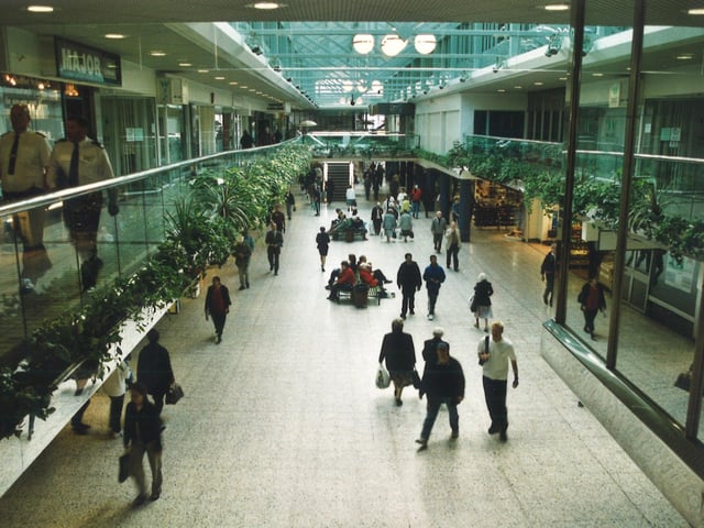 A view from top level of the Centre. Major Hair Salon can be seen on the left.