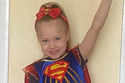 Five-year-old Taylor prepares for Superhero Day at Northfield Primary School in Mansfield Woodhouse. Photo shared by Sallyanne Beckett.