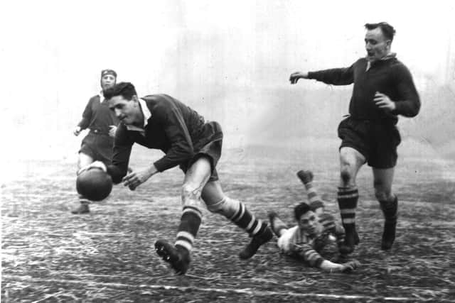 Arthur Clues touches down. One of the club's greats, he played for Leeds from 1947-54. It is that long since they last went six successive years outside the top-four on the league table.