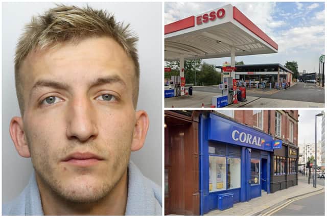 Hartford targeted the Esso garage and the Coral bookmakers.