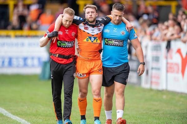Tigers' pivots were hit by a series of injuries throughout 2022, including in September when Danny Richardson limped out of a home game against Salford. Picture by Allan McKenzie/SWpix.com.