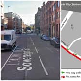 A one-way system running west to east along the length of Sovereign Street has been introduced. Pictures: Google/LCC
