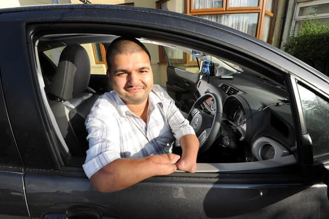 Ejhaz Hussain back in 2012 when he passed his driving test at the first attempt. Picture: Mark Bickerdike