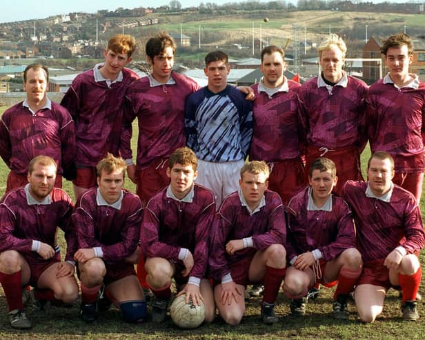 Fellmonger AFC played in the Red Triangle League. Back row, from left, are  Ronnie Hickson, Chris Duffy, James McQuade, James Stevenson, Dave Prince, Heath Kershaw and Craig McDonnagh. Front row, from left, are Paul Goddard, Nick Mackle Jason Stevenson captain, Karl Payne, Wayne Marshall and Colin Gales. Pictured in February 1997.