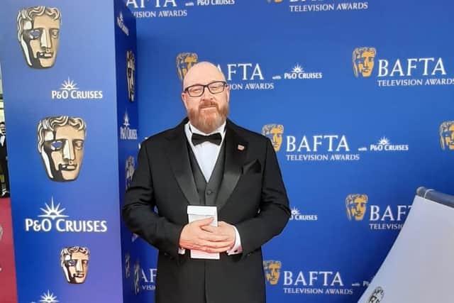 Manchester Arena bombing survivor Paul Price attended the BAFTA Awards ceremony after appearing in Label1/ITV documentary 'Worlds Collide: The Manchester Bombing'. Picture: Day One Trauma Support.