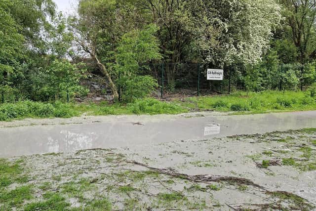 The mystery grey sludge invaded a towpath near Leeds Dock. Picture: Local Democracy Reporting Service.