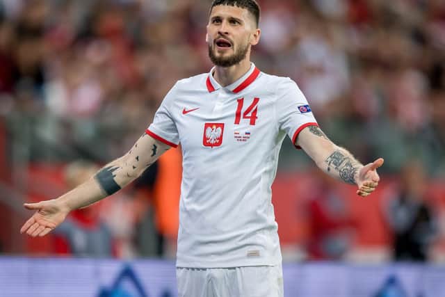 ON THE BENCH: Leeds United ace Mateusz Klich for Poland. Photo by Thomas Eisenhuth/Getty Images.