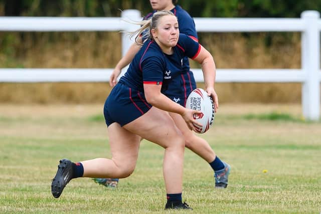 Leeds Rhinos' Ruby Bruce training with England in July. Picture by Allan McKenzie/SWpix.com.