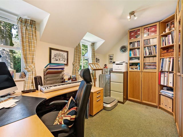 The third bedroom has currently been repurposed to serve as a home office.
