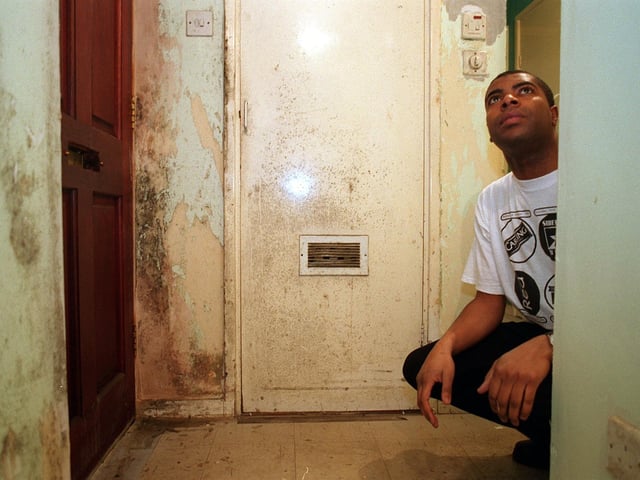This is part-time student Franklin Bernard who was planning on taking Leeds City Council to court in January 1998 due to unacceptable living conditions at his rented house in Woodhouse.
