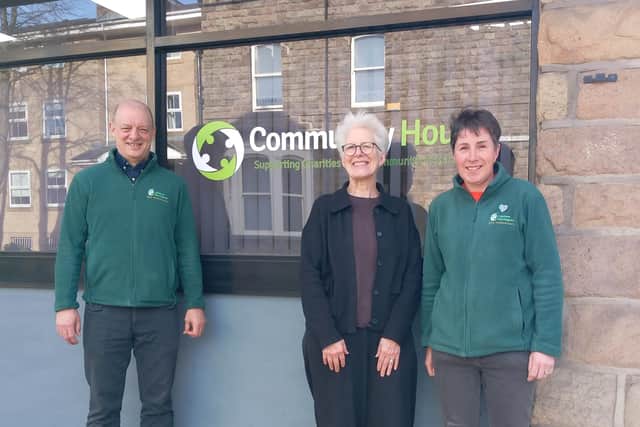 (left) Lifeline Harrogate's CEO Carl Good and (right) fundraising manager Ruth Skaife-Clarke with Kate Culverhouse of the Banks Group