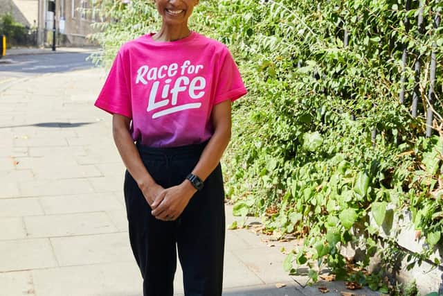 Adele Roberts supporting Race for Life.