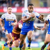 King Vuniyayawa on the ball for Leeds Rhinos against Huddersfield Giants in 2021. Picture by Allan McKenzie/SWpix.com.