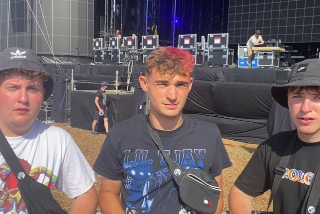These Polo G superfans waited for more than eight hours at the front of the stage to see him. Jayden Whittaker and Matt Underwood, both 20, and Ryan Lawd, 21, said their strategy to stay in their prime spot involved avoiding going to the toilet if possible.