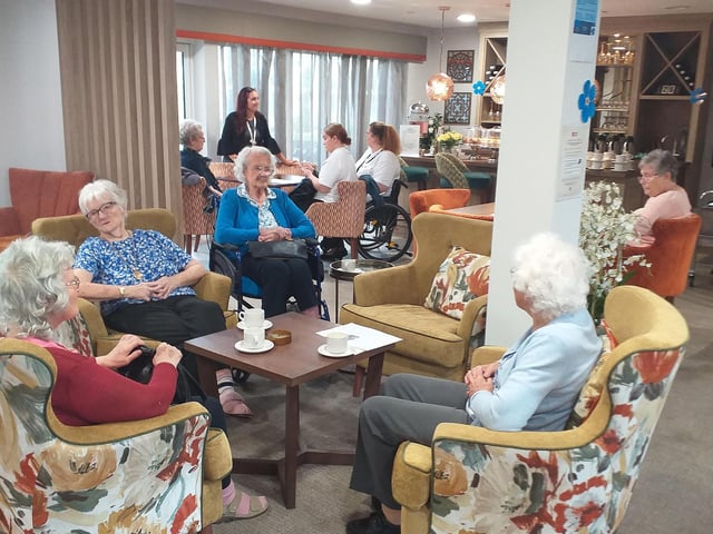 Residents at HC-One’s Mossdale Residence Care Home at Dementia Support Coffee Morning in Support of the Alzheimer’s Society