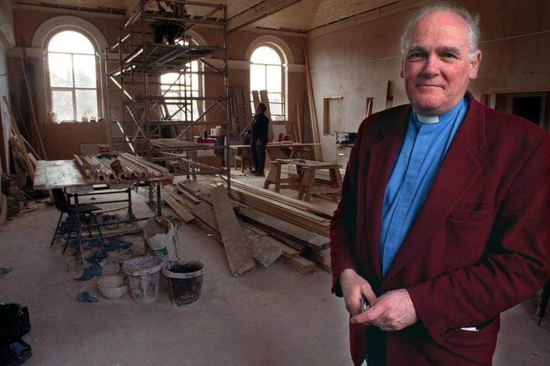 Rev Ken Hawkins at Lower Wortley Methodist Church which was undergoing a £250,000 refurbishment in March 1998.