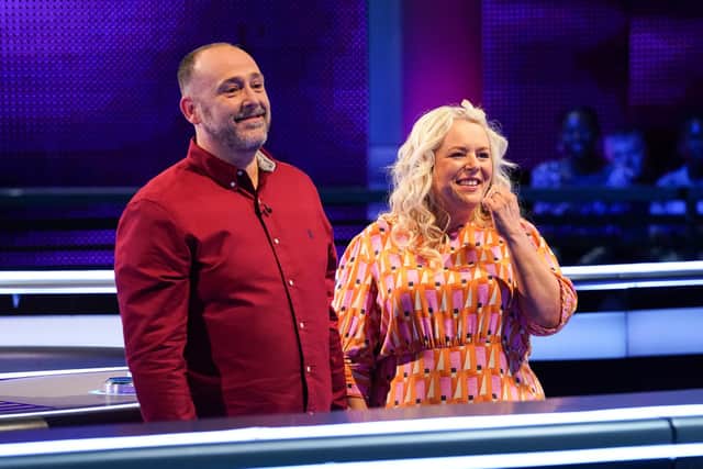 Jenny, 51, and Clive, 52, were joined by some of their closest wedding guests as they competed to win a big cash prize on Limitless Win (Photo: ITV)