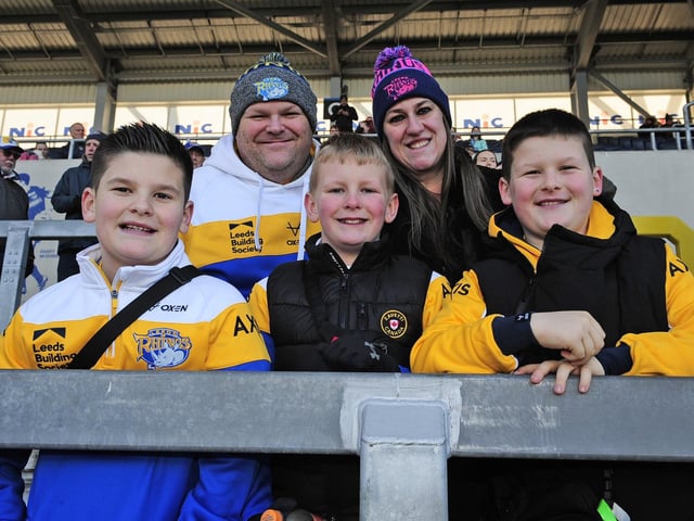 Fans enjoy the atmosphere before Rhinos' traditional Boxing Day clash with Wakefield Trinity at AMT Headingley.