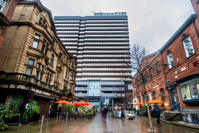 Pinnacle on Bond Street is the fifth tallest building in Leeds at 80 metres. It is 20 storeys tall and is home to offices and Pinnacle Beer and Gin Hall.