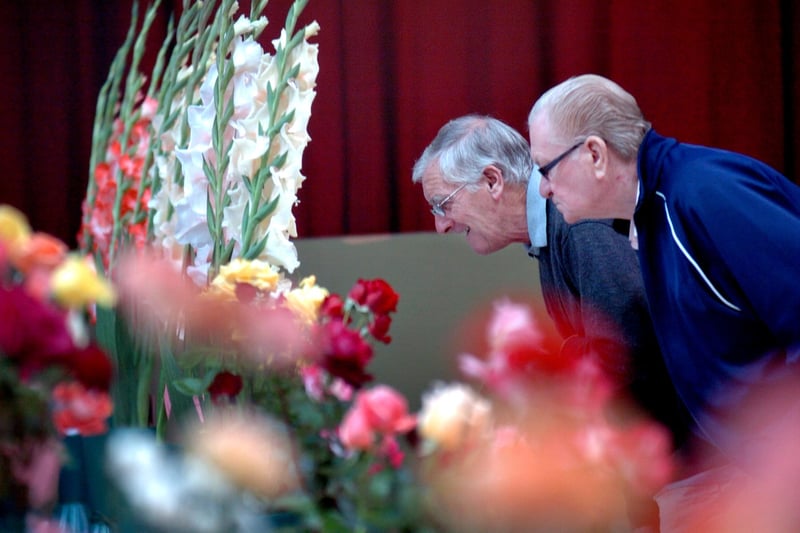 Checking the winners in the flower classes at Seaburn Horticultural Show in 2011.
