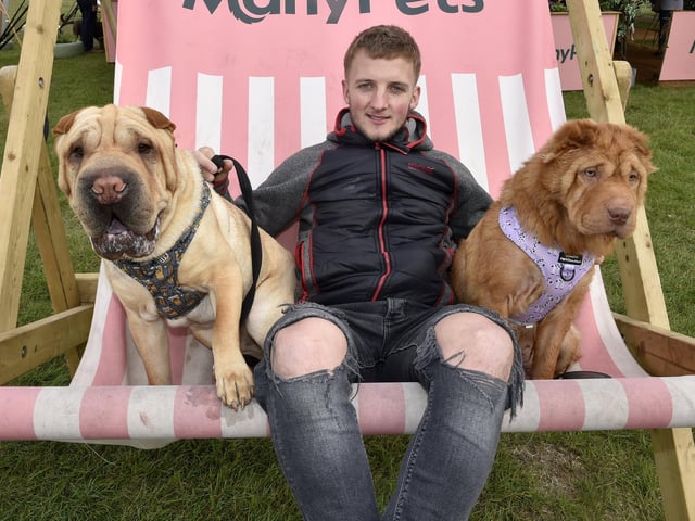 Luke Gordon of Ossett brought along his dogs Hugo and Bear.