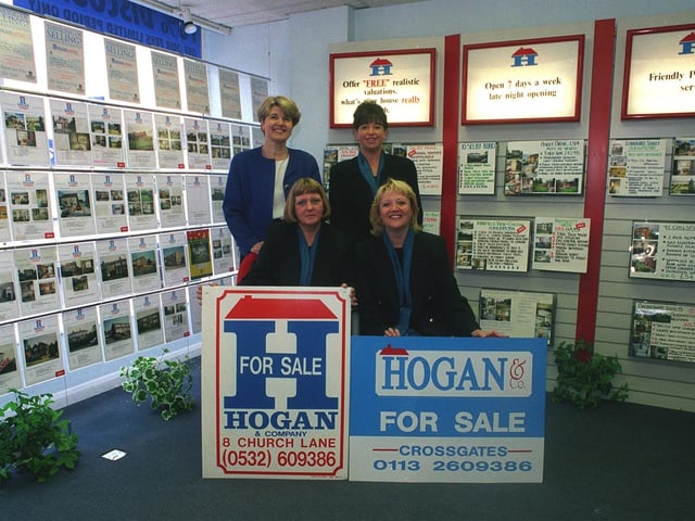 The team at estate agents Hogan and Co pictured in June 1998.
