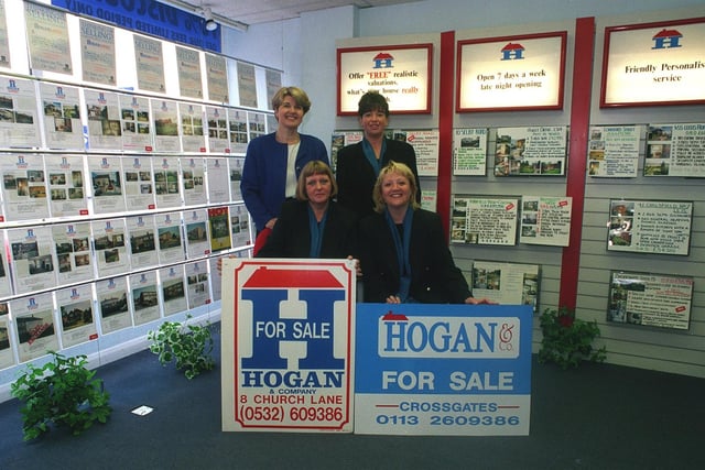 The team at estate agents Hogan and Co pictured in June 1998.