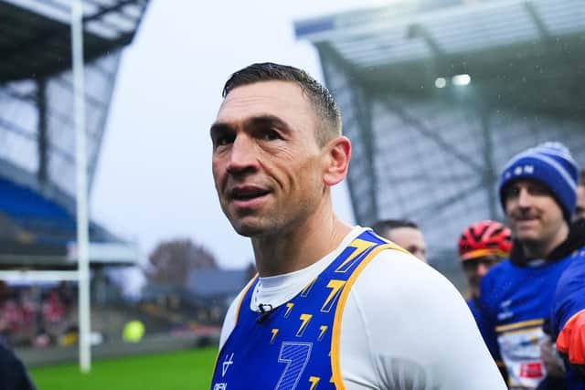 Kevin Sinfield seen at Leeds Rhinos' AMT Headingley Stadium this month following his latest endurance challenge to raise funds and awareness for MND causes. Picture by Olly Hassell/SWpix.com.