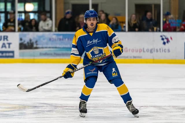 STICKING AROUND: Bailey Perre was quick to agree terms on a new deal keeping him at Leeds Knights for the 2023-24 NIHL National campaign. Picture: Oliver Portamento