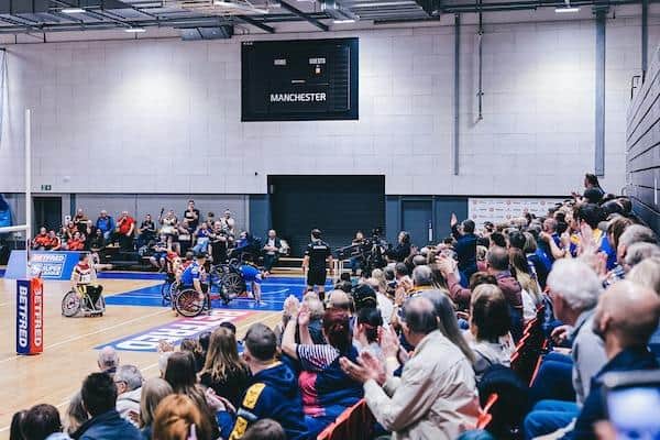 A crowd of 500 watched Rhinos lose to Wigan in the Wheelchair Super League Grand Final at the National Basketball Performance Centre in  Manchester. Picture by Alex Whitehead/SWpix.com.