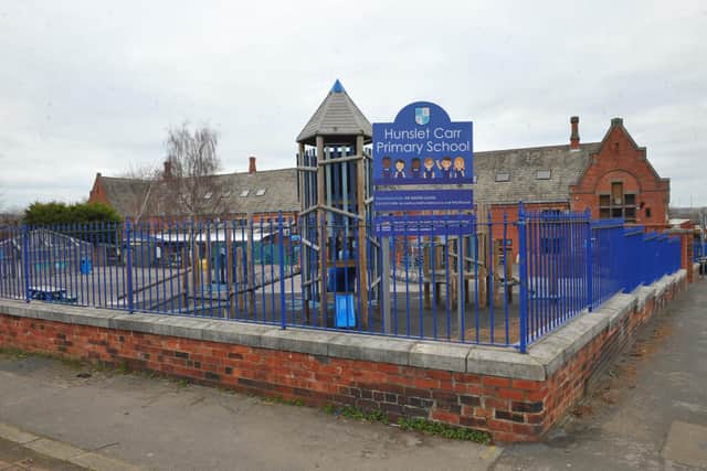 The incident happened near Hunslet Carr Primary School, pictured, in Leeds.