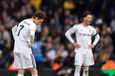 Leeds United's US midfielder Brenden Aaronson (L) and Leeds United's German defender Robin Koch (R) have both gone on loan following relegation (Photo by OLI SCARFF/AFP via Getty Images)