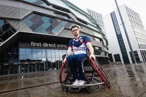 Leeds Rhinos' Josh Butler at the First Direct Arena which will host Sunday's wheelchair Test between England and France. Picture by Alex Whitehead/SWpix.com.