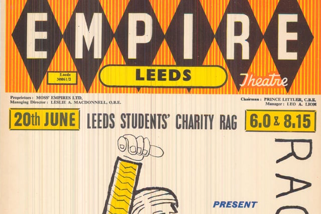 The main attraction of this Empire Theatre playbill is the 'Leeds Students' Charity Rag Revue, 1960' featuring Terry Shaw.