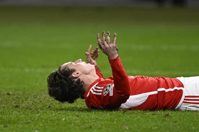 NIGHTMARE RUN: For Leeds United loanee Brenden Aaronson, above, and Union Berlin. Photo by JOHN MACDOUGALL/AFP via Getty Images.