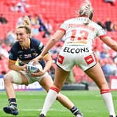 Bethan Dainton on the attack for Leeds against St Helens in this year's Betfred Women's Challenge Cup final at Wembley. Picture by Matthew Merrick/SWpix.com.