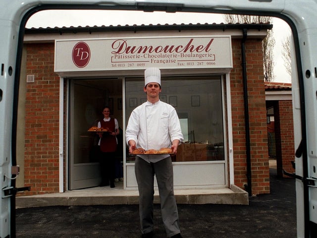 Another delivery of goods from Thierry Dumouchel and his wife Angela from their bakery in Garforth. Pictured in April 1998.