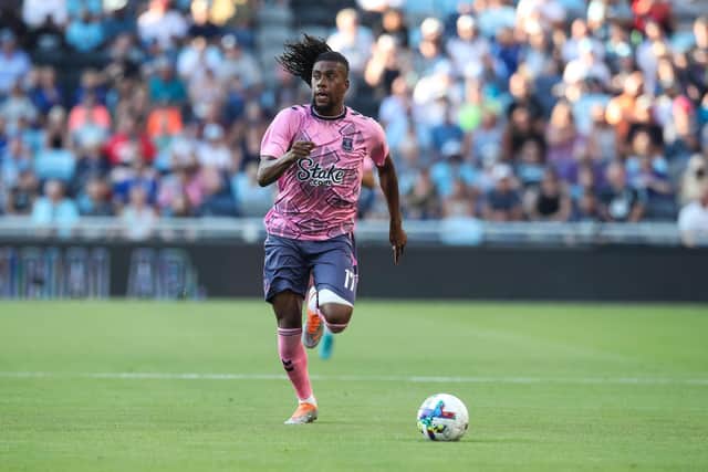 WHITES MUSTS: Outlined by Everton midfielder Alex Iwobi, above, for Tuesday evening's clash against Leeds United at Elland Road.
Photo by David Berding/Getty Images.