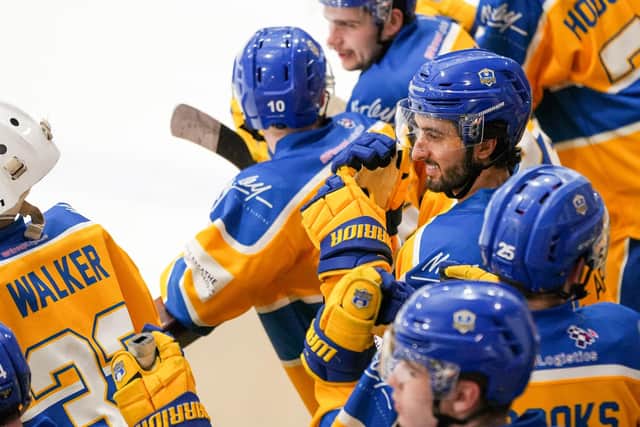 WE GO AGAIN: New import forward Jake Witkowski, pictured on the Leeds Knights bench during Wednesday night's 7-2 win at bottom of the table Hull Seahawks. Picture courtesy of Oliver Portamento.