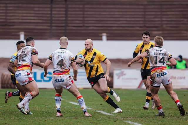 Liam Watts in action against Bradford Bulls in his final appearance for Castleford Tigers. Picture by Alex Whitehead/SWpix.com.