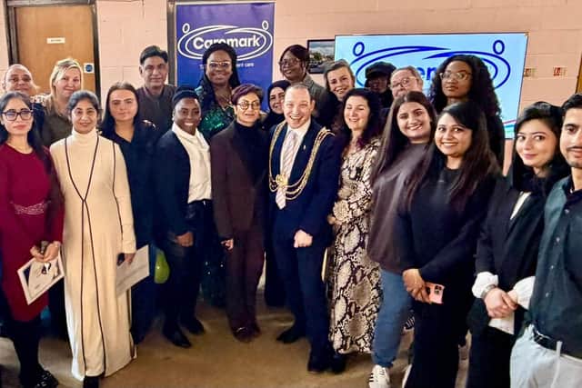 The Lord Mayor of Leeds, Councillor Dan Cohen, with some of the winners.
