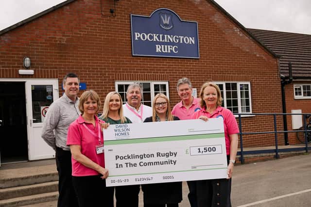 Pocklington Rugby in the Community receives £1,500 donation from local housebuilder