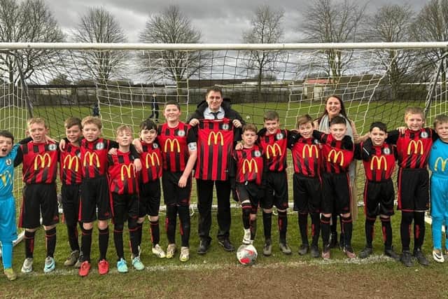 John Burgess & Kim Thornton from McDonald's Northallerton with NTJFC