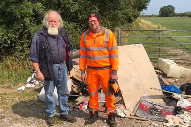 Councillor Arnold Warneken with Pat Berry from North Yorkshire Council Waste Team